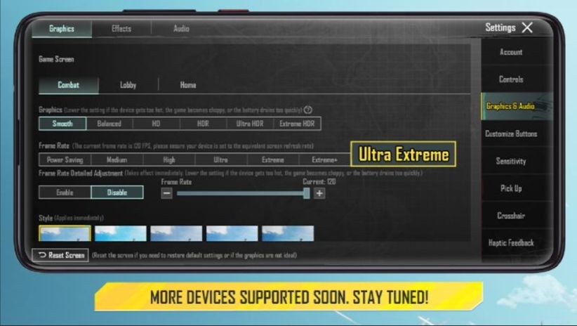 Bgmi 120 FPS supported devices list